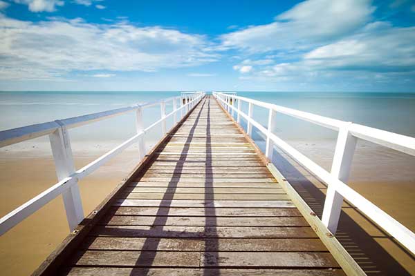 Beach and dock.