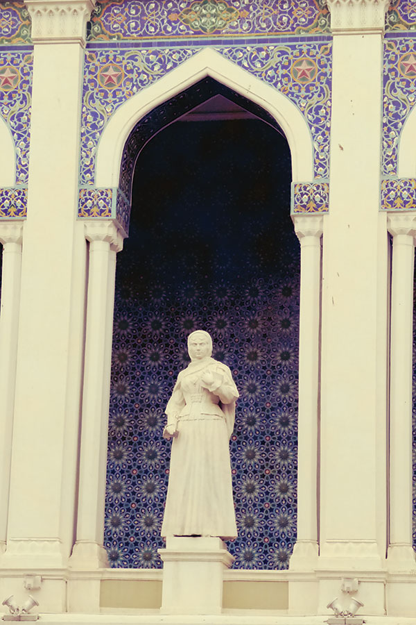 Statue outside the Nizami Museum of Literature