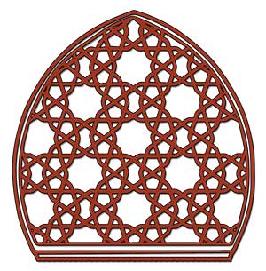 An illustration of a woven window