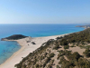 A photograph of a beach from an aerial view