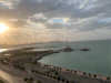 A shot of the Kuwait City skyline from the air