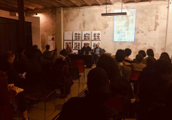 A conversation between Wassyla Tamzali and visual artists Rima Djahnine and Rafik Ouidi about the Déclic exhibition in 2023 (photo by Wassyla Tamzali)